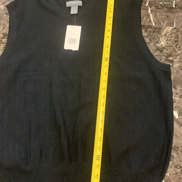 SADDLEBRED Mens Sweater Vest Black  XL VNeck 100% Cotton, NWT. - Picture 7 of 7